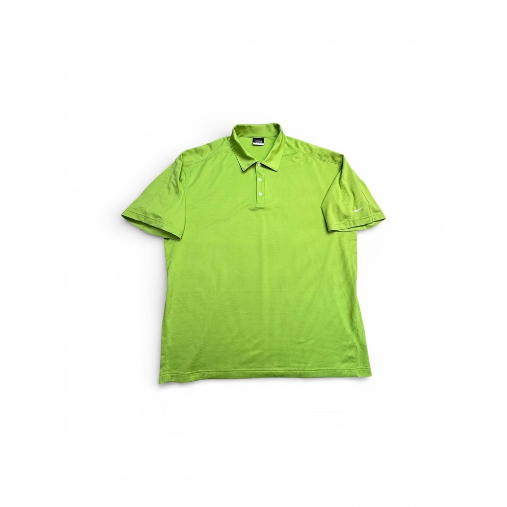 Nike Golf Polo Shirt Mens 2XL Green NikeFITDRY‎ Performance Swoosh Stretch Top